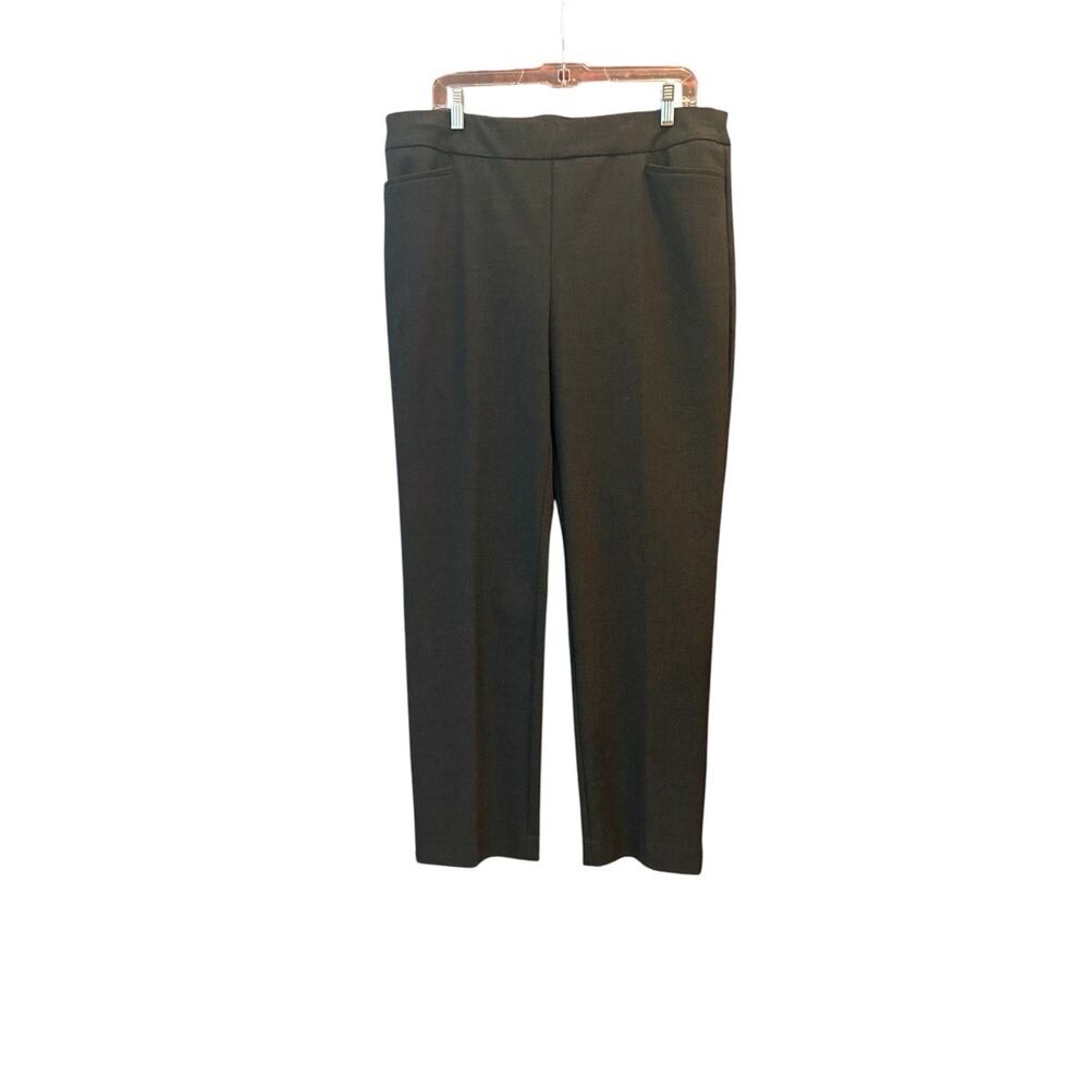 Chico’s Charcoal Gray Ponte Stretch Pull On Dress Pants Size 2.5 (14)